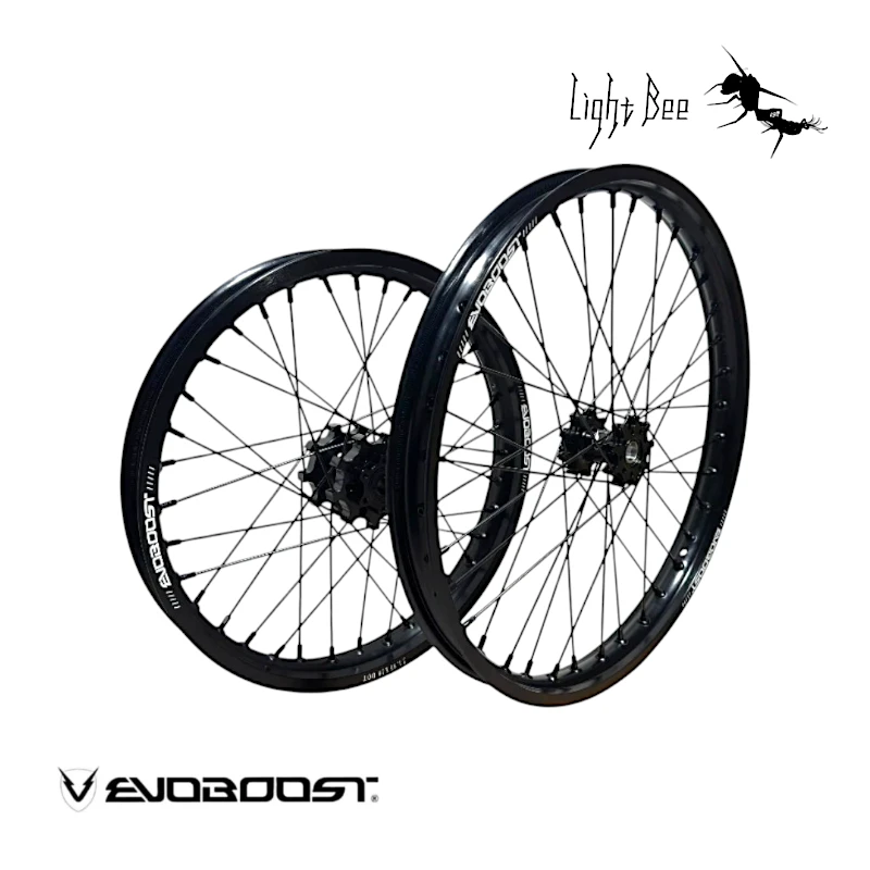 Paire jantes EVOBOOST FULL BLACK, avant 21"1,60, arrière 18"1,85 pour SUR-RON Light Bee