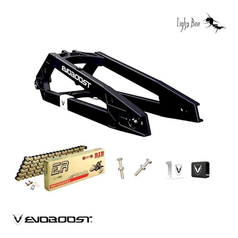 Bras oscillant EVOBOOST avec chaine, vis tendeur de chaine, protège bras
